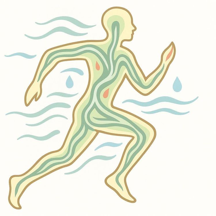 Icon of a water droplet with a plus sign for electrolytes