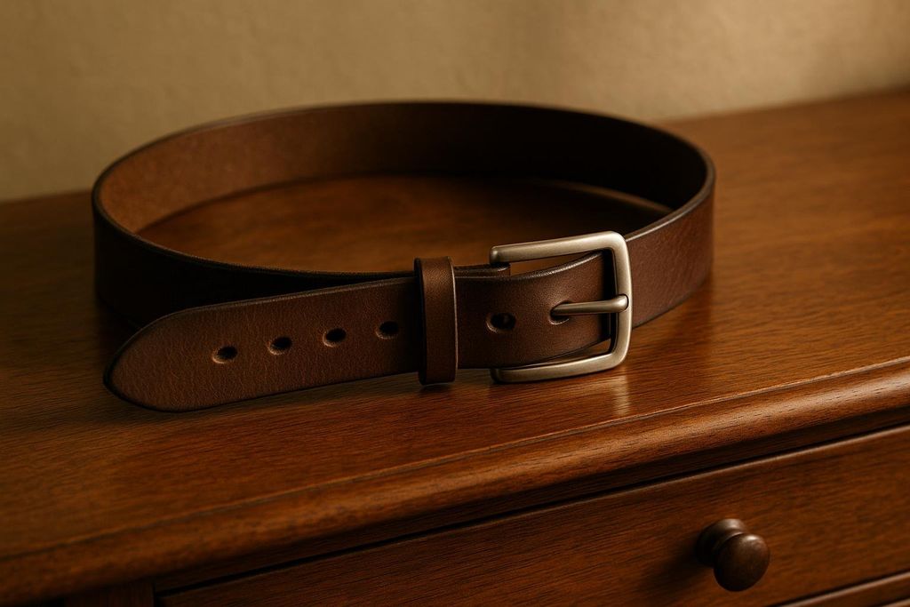 A leather belt showing signs of a shrinking waistline
