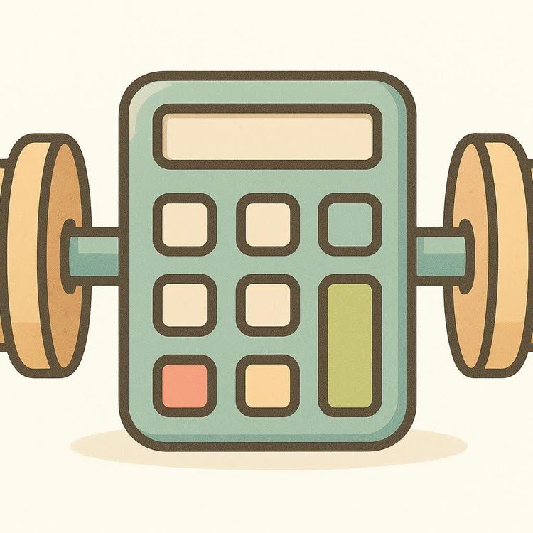 Icon of a calculator shaped like a dumbbell