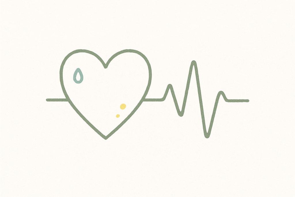 Illustration showing a heart and pulse rate line