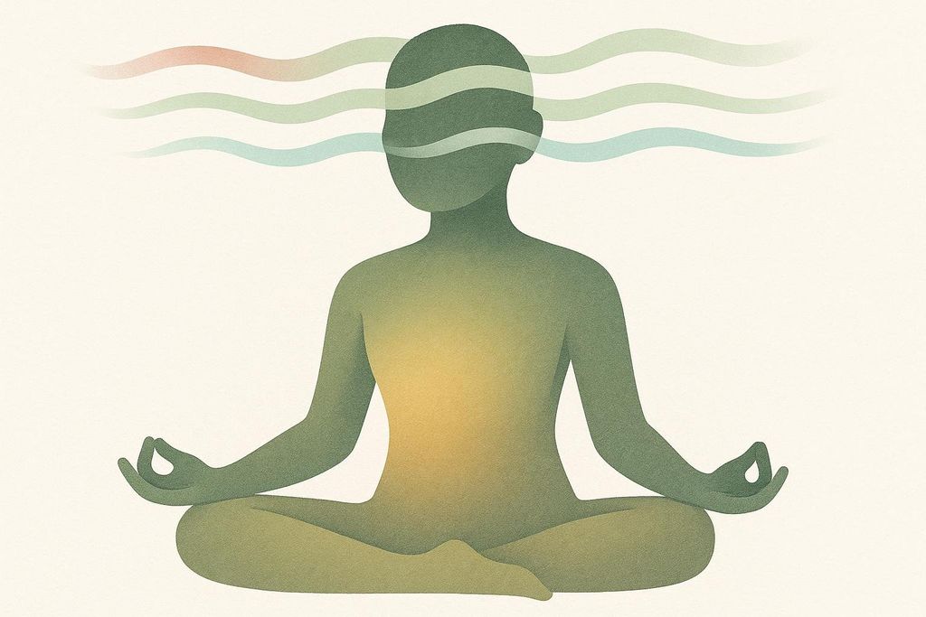 Illustration of a peaceful silhouette representing stress relief