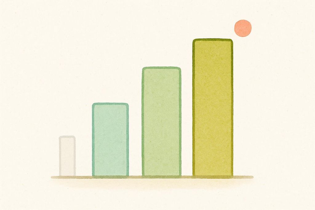 Abstract bar chart showing increasing Zepbound dosage corresponds with greater weight loss results.
