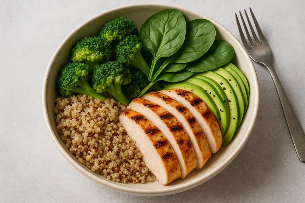 A high-protein meal with lean meat and vegetables.