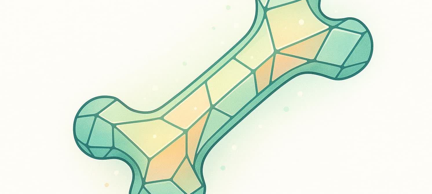 Abstract artistic representation of a strong and healthy bone structure, symbolizing bone density vitality.