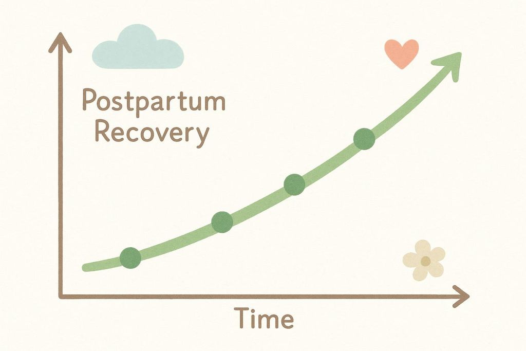 Graph illustrating gradual postpartum recovery