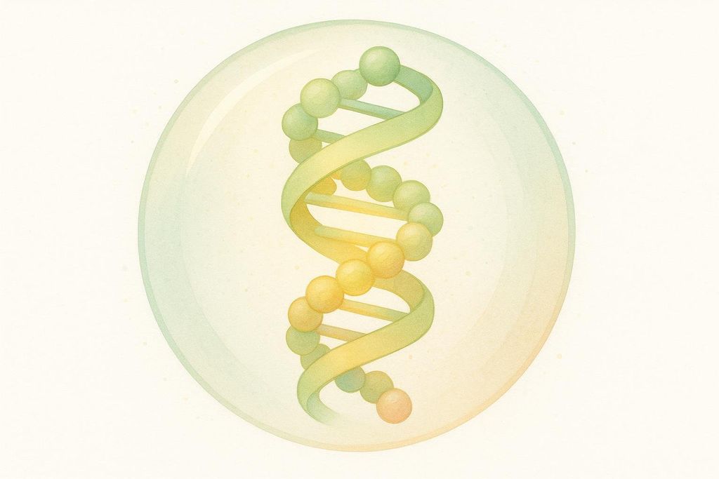Abstract 3D molecular structure representing undenatured collagen inside a protective sphere.