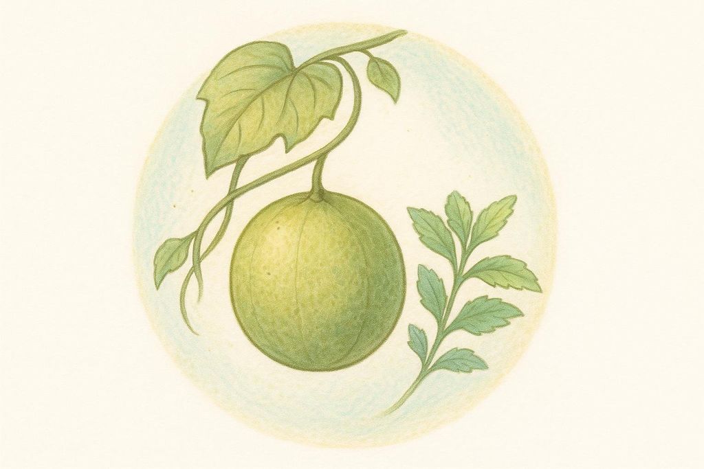 Illustration of monk fruit and stevia leaves